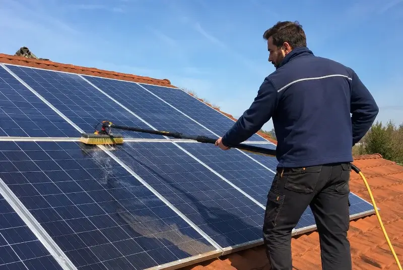 Nettoyage et entretien de panneaux solaires à Landorthe